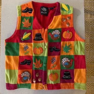 Vintage holiday patchwork vest